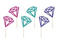 Cupcake Topper Diamanten, 6 Stück Cupcake Topper Diamanten, 6 Stück