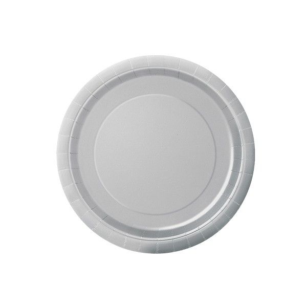 Pappteller silber, ø 23cm, 8 Stück