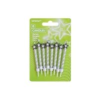 T1142303-Kuchenkerzen-Sterne-silber-mit-Haltern-8-Stueck T1142303-Kuchenkerzen-Sterne-silber-mit-Haltern-8-Stueck