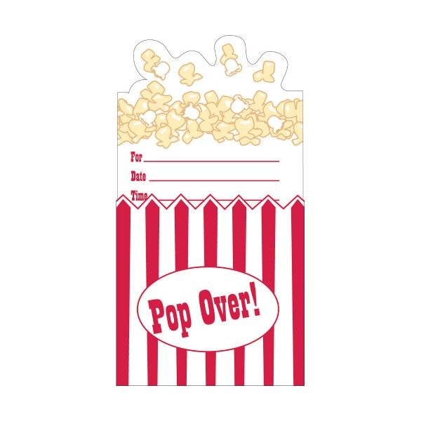 Einladungskarten Popcorn, 8 St