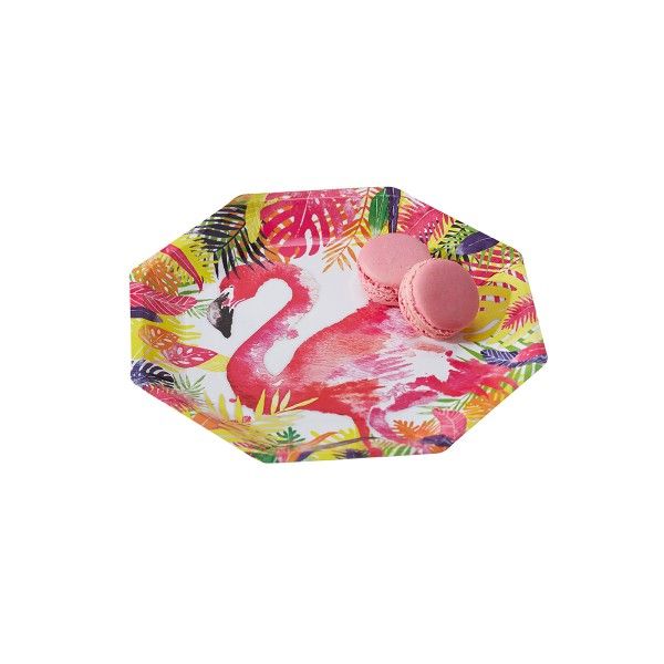 Pappteller Flamingo,ø 25cm, 8 Stück