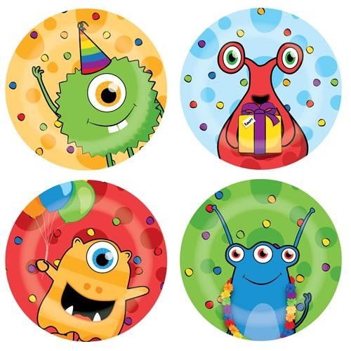 Pappteller Monster Ø 23 cm, 6 Stück