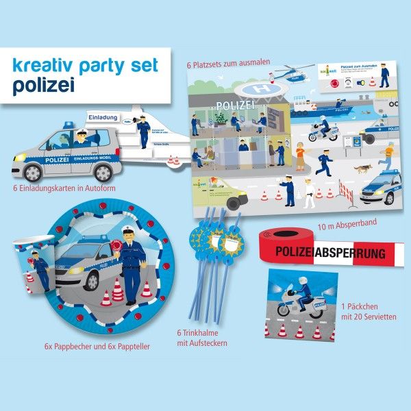 Party-Set Polizei, 26-teilig