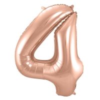 XL Folienballon Zahl 4 in Rose-Gold, 86 cm, 1 Stück, Helium Ballon (unbefüllt) XL Folienballon Zahl 4 in Rose-Gold, 86 cm, 1 Stück, Helium Ballon (unbefüllt)