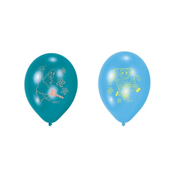 SpongeBob Luftballons, 23cm, einseitig bedruckt, 6 St