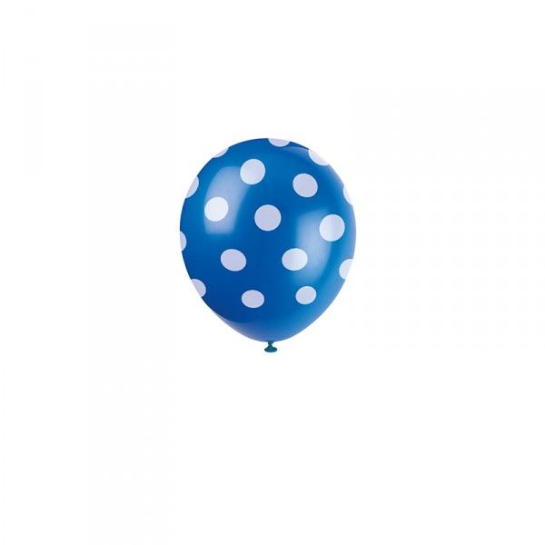 [EOL] Luftballons mit Punkten, blau, 6 Stück