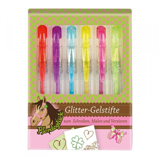 Glitter-Gelstifte Pferdeglück, 6 Stück X