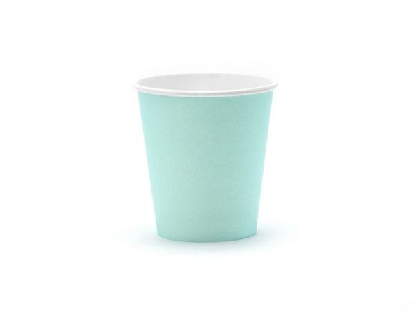 Pappbecher Pastell-Türkis, Hawaii, 6 Stück