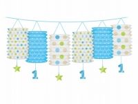 Laternen-Girlande 1. Geburtstag, Blau und Grün, 3,6 m Laternen-Girlande 1. Geburtstag, Blau und Grün, 3,6 m