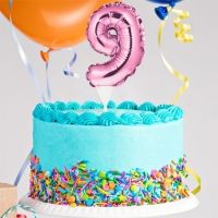 Kuchenpicker Folienballon Zahl 9 in Pink, 22 cm klein, selbstaufblasend, 1 Stück Kuchenpicker Folienballon Zahl 9 in Pink, 22 cm klein, selbstaufblasend, 1 Stück