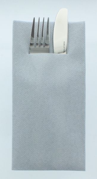 Besteckservietten Grau, 40cm, 12 Stück