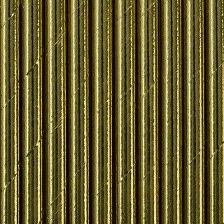 Strohhalme aus Papier, Gold, 10 Stück