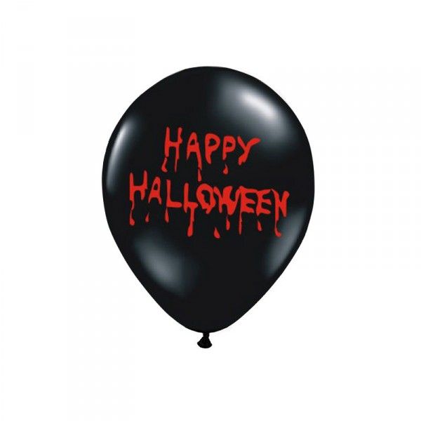 Luftballons Halloween, schwarz/rot, 6 St