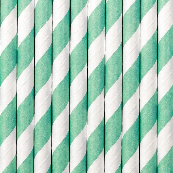 Strohhalme aus Papier, mint (tiffany blue), 10 Stück