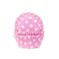 Muffinförmchen mit Punkten, rosa, 50 Stück