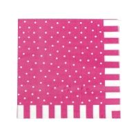 Servietten mit Punkten, pink, 20 St Servietten mit Punkten, pink, 20 St