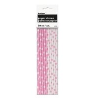 Strohhalme Punkte rosa/weiss, 10 St