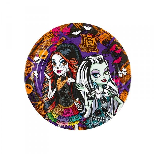 Pappteller Monster High, ø 23cm, 8 Stück