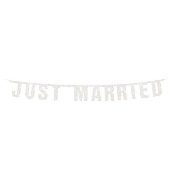 T1142510-Banner-Just-Married-weiss-170cm