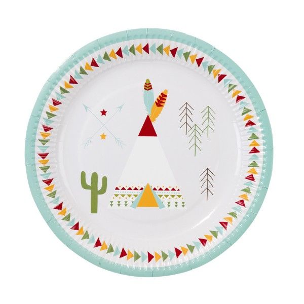 Indianer Pappteller, 12 St