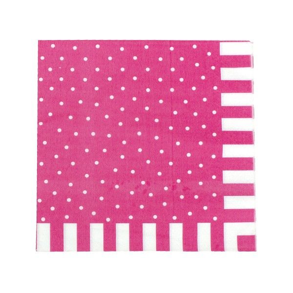 Servietten mit Punkten, pink, 20 St