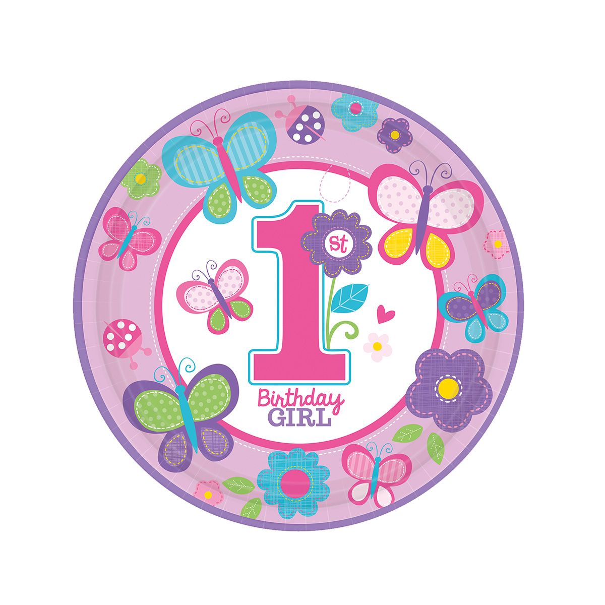 Amscan Servietten Zum 1. Geburtstag, Rosa, 2-lagig, 33x33 Cm – 16 Stück Im Pack Für Die Perfekte Baby-Party