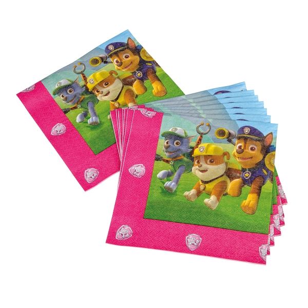 Servietten Paw Patrol, pink, 20 Stück