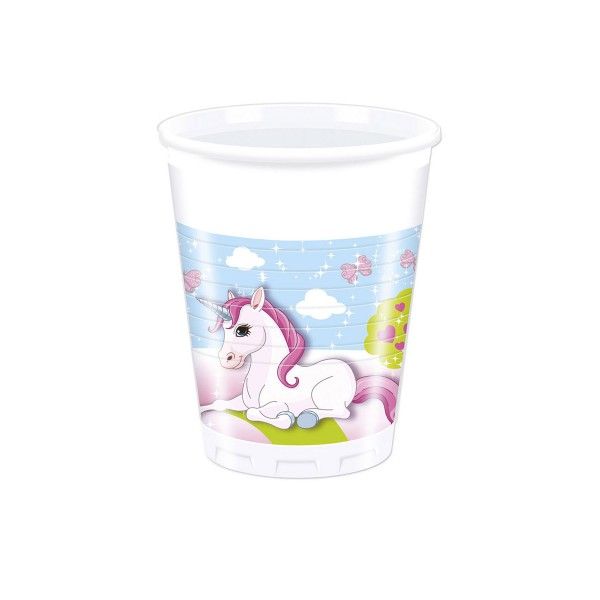 Partybecher Einhorn, 200 ml, 8 Stück