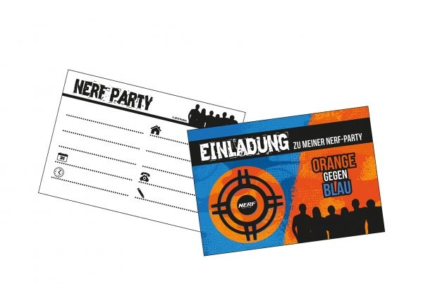 Einladungskarten NERF, 6 Stück