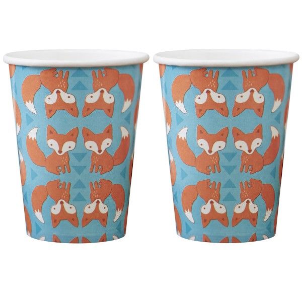 Pappbecher Fuchs, 250 ml, 8 Stück X
