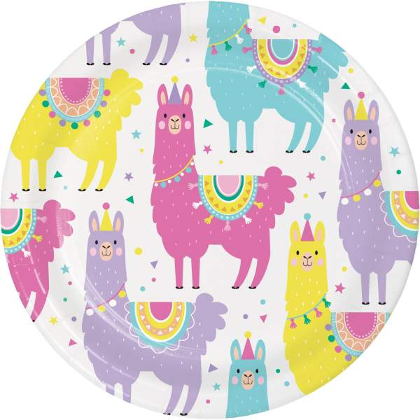 Pappteller Lama, ø 17,4 cm, 8 Stück