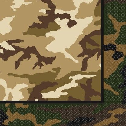 Servietten Camouflage, 33x33cm, 16 Stück