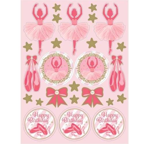 Sticker bezaubernde Ballerina, 4 Bögen
