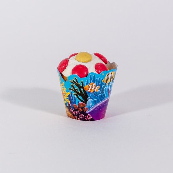 Deko-Banderolen für Muffins und Muffinpicker Unterwasserwelt, 24-teilig X X