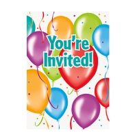 Einladungskarten Ballons, 8 Stück Einladungskarten Ballons, 8 Stück