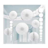 Hängedeko-Set, weiß, 9-teilig Hängedeko-Set, weiß, 9-teilig