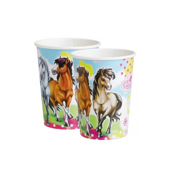 T1142134-Pappbecher-Pferd-Charming-Horses-266ml-8-Stueck