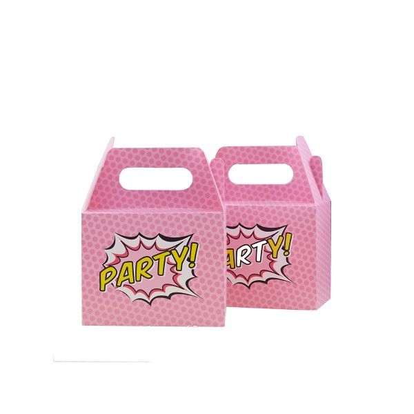 Partyboxen Superhelden pink, 5 Stück