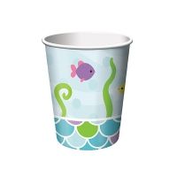Pappbecher-Meerjungfrau-256ml-8-Stueck Pappbecher-Meerjungfrau-256ml-8-Stueck