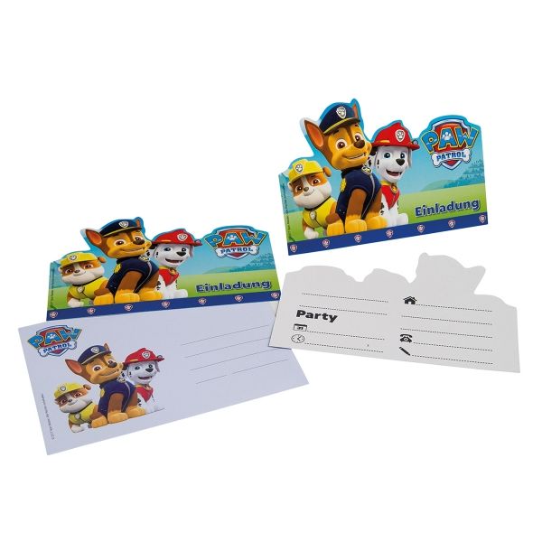 Einladungskarten Paw Patrol, blau, 6 Stück