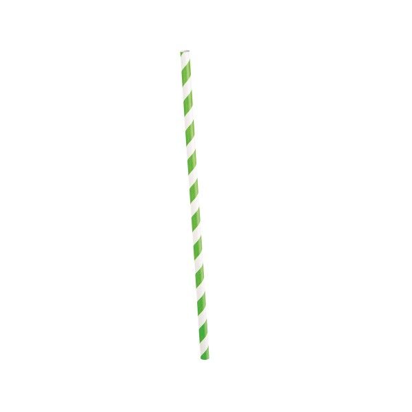 Strohhalme gestreift lime/weiss, 10 St