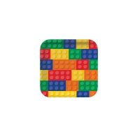 Pappteller Bausteine,  Pappteller Bausteine,