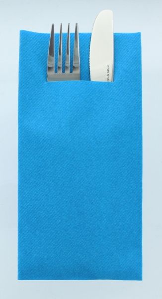 Besteckservietten Aqua Blau, 40cm, 12 Stück