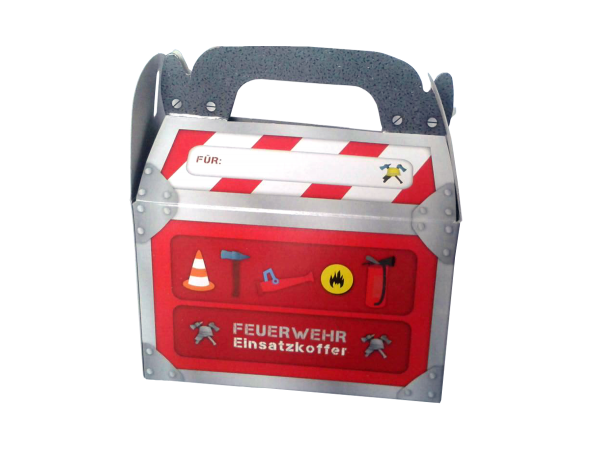 Geschenkboxen Feuerwehr, 15x8x9,5cm, 6 Stück