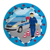 Pappteller Polizei,