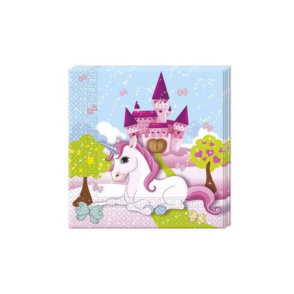 Servietten Einhorn, 33 x 33 cm, 20 Stück