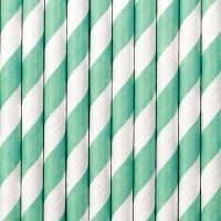 Strohhalme aus Papier, mint (tiffany blue), 10 Stück Strohhalme aus Papier, mint (tiffany blue), 10 Stück
