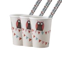 Pappbecher Eule, 8 Stück Pappbecher Eule, 8 Stück