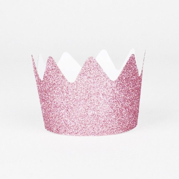 Glitzerkrone, pink, 8 Stück