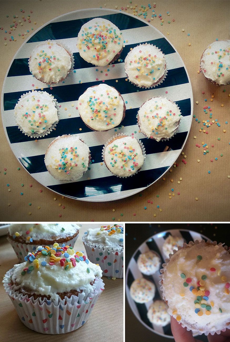 Die Funfetti Muffins bringen Spaß auf jeden Geburtstagstisch.